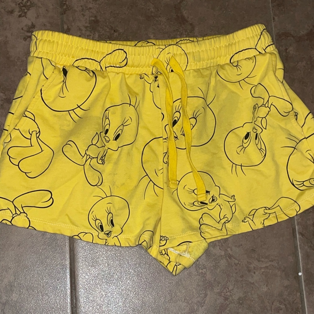 Yellow tweety bird shorts